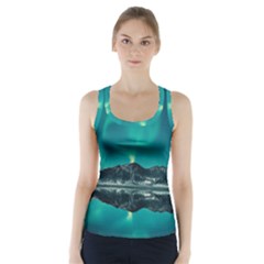 Blue And Green Sky And Mountain Racer Back Sports Top