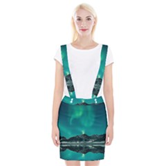 Blue And Green Sky And Mountain Braces Suspender Skirt