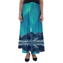 Blue And Green Sky And Mountain Flared Maxi Skirt View1