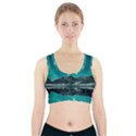 Blue And Green Sky And Mountain Sports Bra With Pocket View1