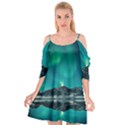 Blue And Green Sky And Mountain Cutout Spaghetti Strap Chiffon Dress View1