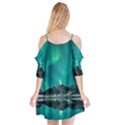 Blue And Green Sky And Mountain Cutout Spaghetti Strap Chiffon Dress View2