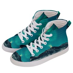 Blue And Green Sky And Mountain Women s Hi-top Skate Sneakers by Jancukart