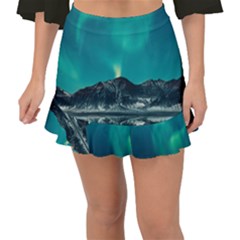 Blue And Green Sky And Mountain Fishtail Mini Chiffon Skirt by Jancukart