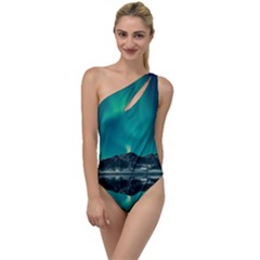 Blue And Green Sky And Mountain To One Side Swimsuit