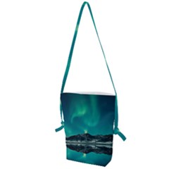 Blue And Green Sky And Mountain Folding Shoulder Bag