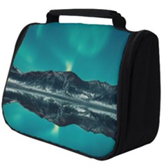 Blue And Green Sky And Mountain Full Print Travel Pouch (big)