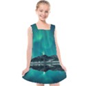 Blue And Green Sky And Mountain Kids  Cross Back Dress View1