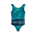 Blue And Green Sky And Mountain Kids  Frill Swimsuit View1