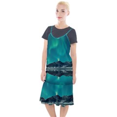 Blue And Green Sky And Mountain Camis Fishtail Dress