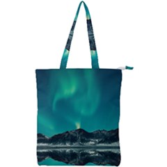 Blue And Green Sky And Mountain Double Zip Up Tote Bag