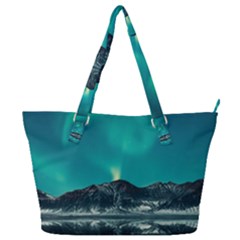 Blue And Green Sky And Mountain Full Print Shoulder Bag