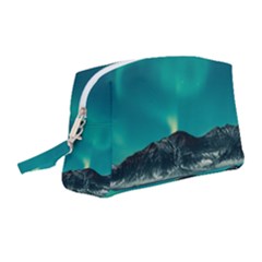 Blue And Green Sky And Mountain Wristlet Pouch Bag (medium)