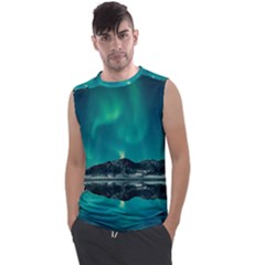 Blue And Green Sky And Mountain Men s Regular Tank Top