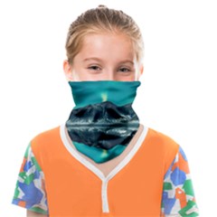 Blue And Green Sky And Mountain Face Covering Bandana (kids)