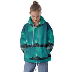 Blue And Green Sky And Mountain Kids  Oversized Hoodie by Jancukart