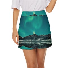 Blue And Green Sky And Mountain Mini Front Wrap Skirt by Jancukart