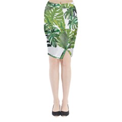 Tropical Jungle Leaf T- Shirt J U N G L E T R O P I C A L P A T T E R N T- Shirt Midi Wrap Pencil Skirt by maxcute