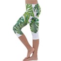 Tropical Jungle Leaf T- Shirt J U N G L E T R O P I C A L P A T T E R N T- Shirt Kids  Lightweight Velour Capri Leggings  View2