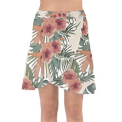 Tropical T- Shirt Tropical Attractive Floral T- Shirt Wrap Front Skirt