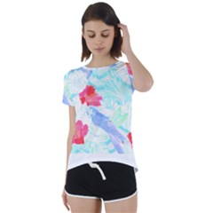 Tropical T- Shirt Tropical Attractive Forest T- Shirt Short Sleeve Open Back Tee by maxcute