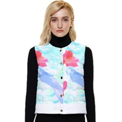 Tropical T- Shirt Tropical Attractive Forest T- Shirt Women s Short Button Up Puffer Vest by maxcute