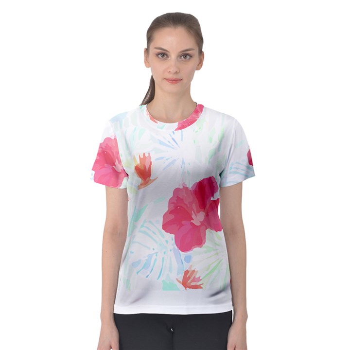 Tropical T- Shirt Tropical Beautiful Meadow T- Shirt Women s Sport Mesh Tee