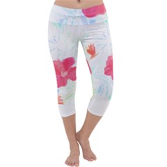 Tropical T- Shirt Tropical Beautiful Meadow T- Shirt Capri Yoga Leggings by maxcute