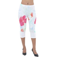 Tropical T- Shirt Tropical Beautiful Meadow T- Shirt Lightweight Velour Capri Leggings  by maxcute