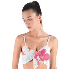 Tropical T- Shirt Tropical Beautiful Meadow T- Shirt Woven Tie Front Bralet by maxcute