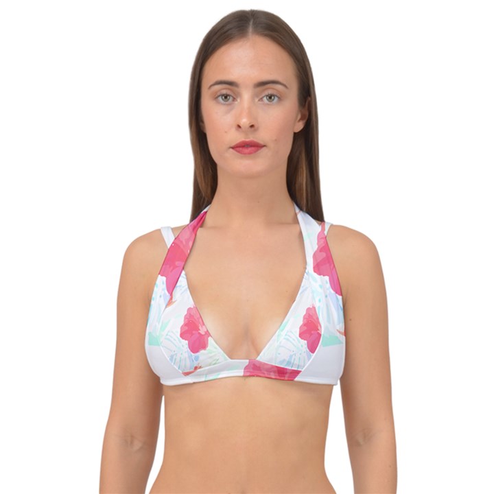 Tropical T- Shirt Tropical Beautiful Meadow T- Shirt Double Strap Halter Bikini Top