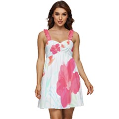 Tropical T- Shirt Tropical Beautiful Meadow T- Shirt Ruffle Strap Babydoll Chiffon Dress