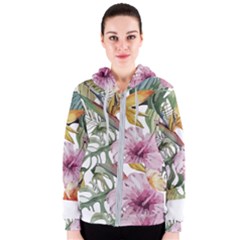 Tropical T- Shirt Tropical Bloom Decor T- Shirt Women s Zipper Hoodie by maxcute