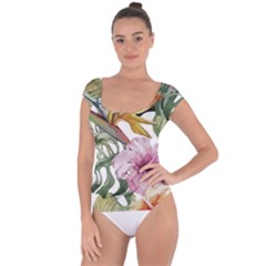 Tropical T- Shirt Tropical Bloom Decor T- Shirt Short Sleeve Leotard  by maxcute