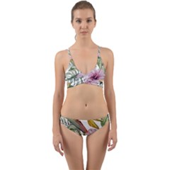 Tropical T- Shirt Tropical Bloom Decor T- Shirt Wrap Around Bikini Set by maxcute