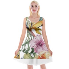 Tropical T- Shirt Tropical Bloom Decor T- Shirt Reversible Velvet Sleeveless Dress by maxcute