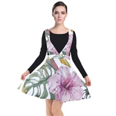 Tropical T- Shirt Tropical Bloom Decor T- Shirt Plunge Pinafore Dress by maxcute