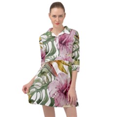 Tropical T- Shirt Tropical Bloom Decor T- Shirt Mini Skater Shirt Dress by maxcute