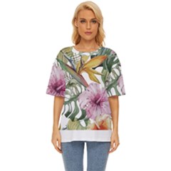 Tropical T- Shirt Tropical Bloom Decor T- Shirt Oversized Basic Tee by maxcute