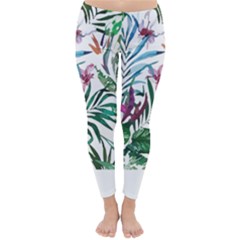 Tropical T- Shirt Tropical Bloom Wool Flowers T- Shirt Classic Winter Leggings