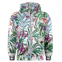 Tropical T- Shirt Tropical Bloom Wool Flowers T- Shirt Men s Zipper Hoodie