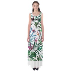 Tropical T- Shirt Tropical Bloom Wool Flowers T- Shirt Empire Waist Maxi Dress