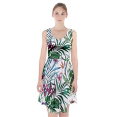 Tropical T- Shirt Tropical Bloom Wool Flowers T- Shirt Racerback Midi Dress