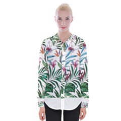 Tropical T- Shirt Tropical Bloom Wool Flowers T- Shirt Womens Long Sleeve Shirt