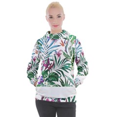 Tropical T- Shirt Tropical Bloom Wool Flowers T- Shirt Women s Hooded Pullover