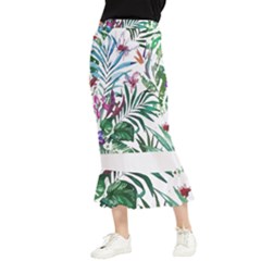 Tropical T- Shirt Tropical Bloom Wool Flowers T- Shirt Maxi Fishtail Chiffon Skirt