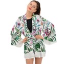 Tropical T- Shirt Tropical Bloom Wool Flowers T- Shirt Long Sleeve Kimono View1