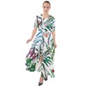 Tropical T- Shirt Tropical Bloom Wool Flowers T- Shirt Waist Tie Boho Maxi Dress View1