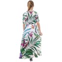 Tropical T- Shirt Tropical Bloom Wool Flowers T- Shirt Waist Tie Boho Maxi Dress View2