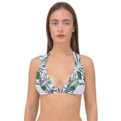 Tropical T- Shirt Tropical Bloom Wool Flowers T- Shirt Double Strap Halter Bikini Top